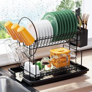 Two-Tier Dish Drying Rack